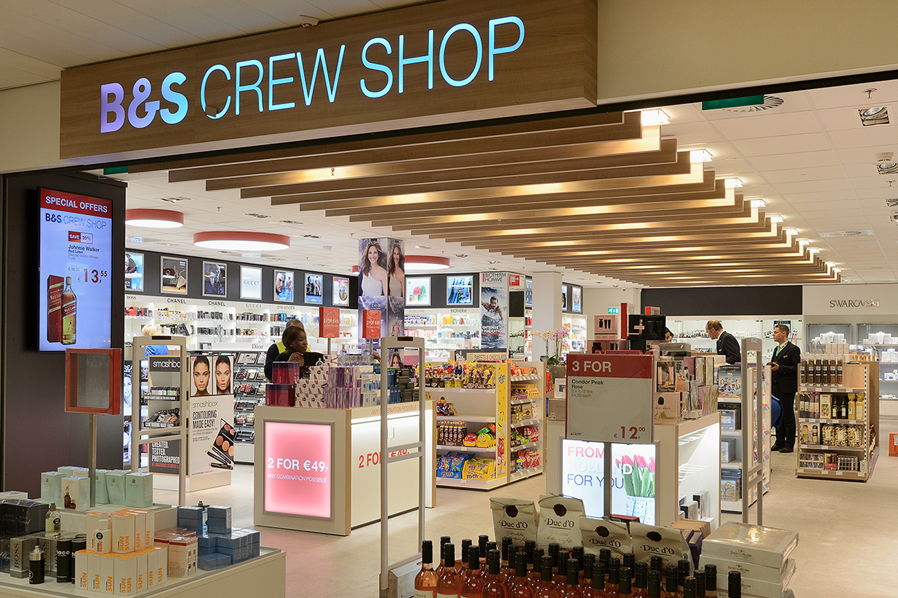 B&S Crewshop aéroport Schiphol – Aménagement intérieur